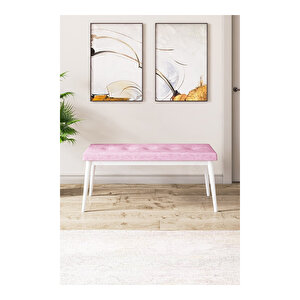 Zen Serisi Beyaz Mermer Desen Mdf 80x132 Açılabilir Mutfak Masası Takımı, 4 Sandalye 1 Pera Bench