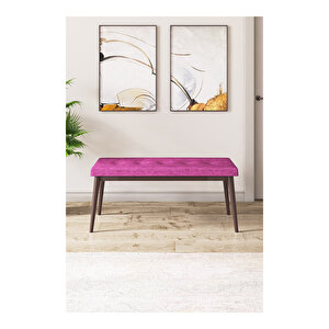 Zen Serisi Barok Ahşap Desen Mdf 80x132 Açılabilir Mutfak Masası Takımı, 4 Sandalye 1 Pera Bench