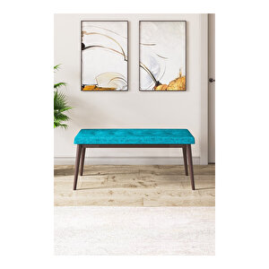 Zen Serisi Barok Ahşap Desen Mdf 80x132 Açılabilir Mutfak Masası Takımı, 4 Sandalye 1 Pera Bench