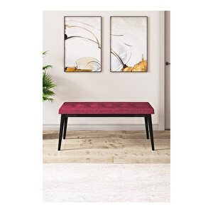 Zen Serisi Siyah Mermer Desen Mdf 80x132 Açılabilir Mutfak Masası Takımı, 4 Sandalye 1 Pera Bench