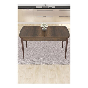 Eva Serisi, 80x132 Açılabilir Mdf Barok Ahşap Desen Mutfak Masası Ve 4 Sandalye Pembe