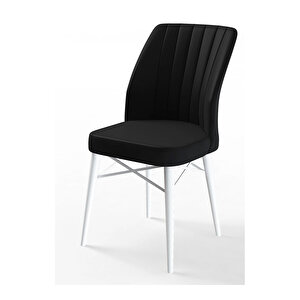 Eva Serisi, 80x132 Açılabilir Mdf Beyaz Masa,mutfak Masası Ve 6 Sandalye