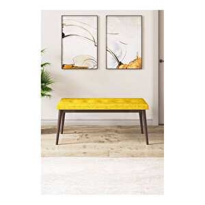 Eva Serisi, 80x132 Açılabilir Mdf Barok Ahşap Desen Mutfak Masası Ve 4 Sandalye 1 Bench
