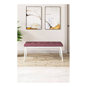 Eva Serisi, 80x132 Açılabilir Mdf Beyaz Masa,mutfak Masası Ve 4 Sandalye 1 Bench