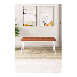 Eva Serisi, 80x132 Açılabilir Mdf Beyaz Masa,mutfak Masası Ve 4 Sandalye 1 Bench