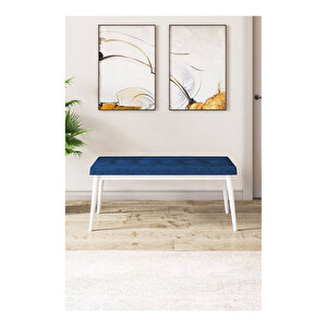 Eva Serisi, 80x132 Açılabilir Mdf Beyaz Masa,mutfak Masası Ve 4 Sandalye 1 Bench