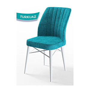 Eva Serisi, 80x132 Açılabilir Mdf Beyaz Masa,mutfak Masası Ve 4 Sandalye 1 Bench