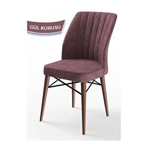 Eva Serisi, 80x132 Açılabilir Mdf Beyaz Masa Ceviz Ayak Mutfak Masası Ve 4 Sandalye 1 Bench