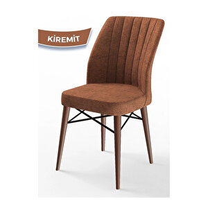 Eva Serisi, 80x132 Açılabilir Mdf Beyaz Masa Ceviz Ayak Mutfak Masası Ve 4 Sandalye 1 Bench