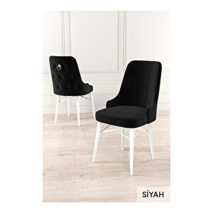Taç Serisi, Beyaz Mutfak Masa Takımı 80x132 Açılabilir, 4 Sandalye Gold Halkalı