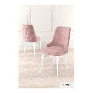 Taç Serisi, Beyaz Mutfak Masa Takımı 80x132 Açılabilir, 4 Sandalye Gold Halkalı 1 Bench