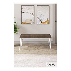 Taç Serisi, Beyaz Mutfak Masa Takımı 80x132 Açılabilir, 4 Sandalye Gold Halkalı 1 Bench