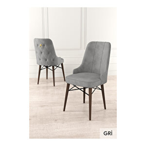 Taç Serisi, 80x132 Açılabilir Beyaz Masa Ceviz Ayak Mutfak Masası Takımı, 4 Sandalye Gold Halkalı 1 Bench