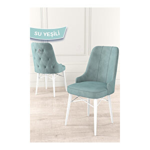 Taç Serisi, Beyaz Mutfak Masa Takımı 80x132 Açılabilir, 4 Sandalye Gümüş Halkalı 1 Bench