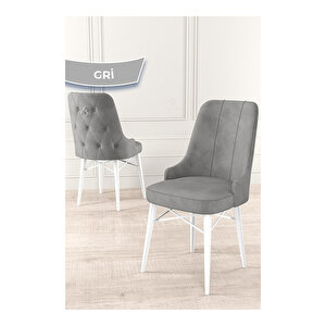 Taç Serisi, Beyaz Mutfak Masa Takımı 80x132 Açılabilir, 4 Sandalye Gümüş Halkalı 1 Bench
