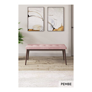 Taç Serisi, 80x132 Açılabilir Beyaz Masa Ceviz Ayak Mutfak Masası Takımı, 4 Sandalye Gümüş Halkalı 1 Bench
