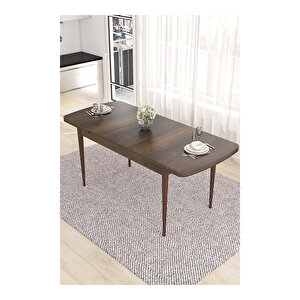 Taç Serisi, 80x132 Açılabilir Barok Ahşap Desen Mutfak Masası Takımı, 4 Sandalye Gümüş Halkalı 1 Bench Krem