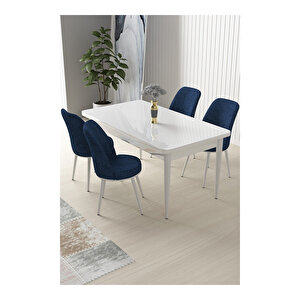 Nil Serisi,beyaz 70x110 Sabit Mutfak Masa Takımı Masa 4 Sandalye
