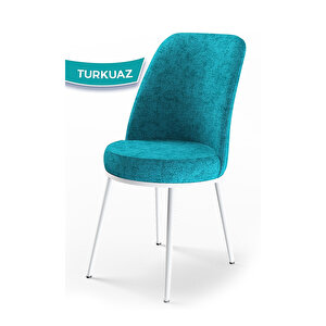 Nil Serisi,beyaz 70x110 Sabit Mutfak Masa Takımı Masa 4 Sandalye Turkuaz