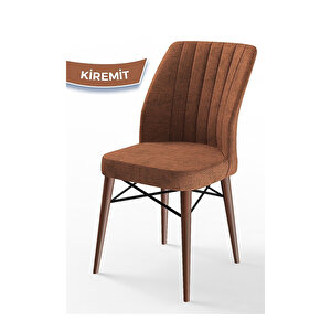 Arp Serisi,barok Ahşap Desen 70x110 Sabit Mutfak Masa Takımı Masa 4 Sandalye Kiremit