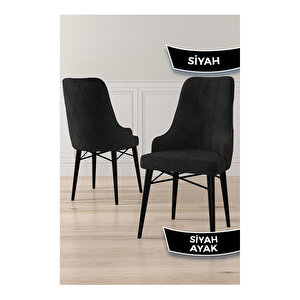 Lia Serisi, 80x132 Açılabilir Siyah Mermer Desen ,mutfak Masası Takımı, 6 Sandalye