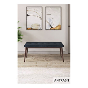 Lia Serisi, 80x132 Açılabilir Barok Ahşap Desen Mutfak Masa Takımı, 4 Sandalye Ve 1 Bench