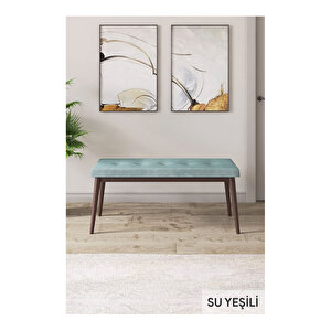 Lia Serisi, 80x132 Açılabilir Barok Ahşap Desen Mutfak Masa Takımı, 4 Sandalye Ve 1 Bench