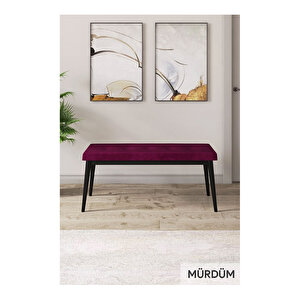 Lia Serisi, 80x132 Açılabilir Siyah Mermer Desen ,mutfak Masası Takımı, 4 Sandalye Ve 1 Bench
