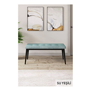 Lia Serisi, 80x132 Açılabilir Siyah Mermer Desen ,mutfak Masası Takımı, 4 Sandalye Ve 1 Bench