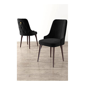 Nex Serisi, Mdf 80x132 Açılabilir Barok Ahşap Desen Mutfak Masa Takımı, 4 Sandalye Gold Halkalı