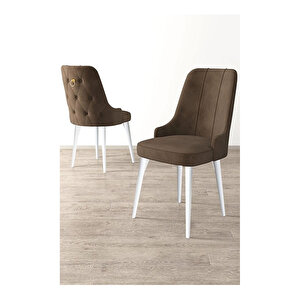 Nex Serisi, 80x132 Mdf Açılabilir Beyaz Masa Takımı, 4 Sandalye Gold Halkalı