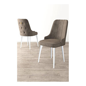 Nex Serisi, 80x132 Mdf Açılabilir Beyaz Masa Takımı, 4 Sandalye Gold Halkalı