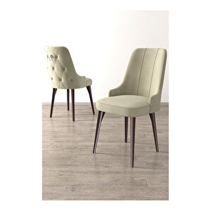 Nex Serisi, Mdf 80x132 Açılabilir Barok Ahşap Desen Mutfak Masa Takımı, 4 Sandalye Gümüş Halkalı
