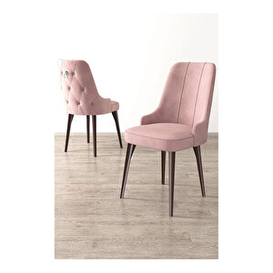 Nex Serisi, Mdf 80x132 Açılabilir Barok Ahşap Desen Mutfak Masa Takımı, 4 Sandalye Gümüş Halkalı