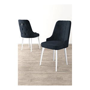 Nex Serisi, 80x132 Mdf Açılabilir Beyaz Masa Takımı, 4 Sandalye Gümüş Halkalı
