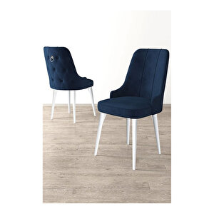 Nex Serisi, 80x132 Mdf Açılabilir Beyaz Masa Takımı, 4 Sandalye Gümüş Halkalı