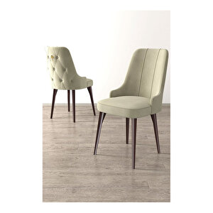Nex Serisi, Mdf 80x132 Açılabilir Barok Ahşap Desen Mutfak Masa Takımı, 6 Sandalye Gümüş Halkalı