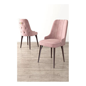 Nex Serisi, Mdf 80x132 Açılabilir Barok Ahşap Desen Mutfak Masa Takımı, 6 Sandalye Gümüş Halkalı