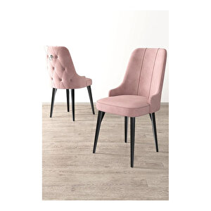 Nex Serisi, 80x132 Mdf Açılabilir Siyah Mermer Desen Masa Takımı, 6 Sandalye Gümüş Halkalı