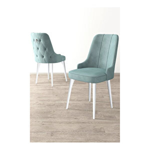 Nex Serisi, 80x132 Mdf Açılabilir Beyaz Masa Takımı, 6 Sandalye Gümüş Halkalı