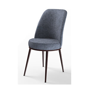 Dexa Serisi, Üst Kalite Yemek Odası Sandalyesi, Metal Kahverengi İskeletli, 4 Adet Sandalye Füme