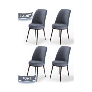 Dexa Serisi, Üst Kalite Yemek Odası Sandalyesi, Metal Kahverengi İskeletli, 4 Adet Sandalye