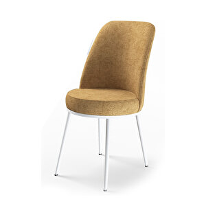 Dexa Serisi, Üst Kalite Yemek Odası Sandalyesi, Metal Beyaz İskeletli, 1 Adet Sandalye Cappucino
