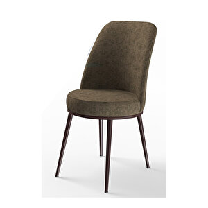 Dexa Serisi, Üst Kalite Yemek Odası Sandalyesi, Metal Kahverengi İskeletli, 1 Adet Sandalye