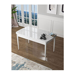 Zen Serisi Açılabilir 80x132 Mdf Mutfak Masası Yemek Masası Beyaz