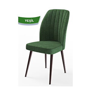 Platinum Serisi, Üst Kalite Mutfak Sandalyesi, Metal Kahverengi İskeletli, 4 Adet Sandalye Su Yeşili