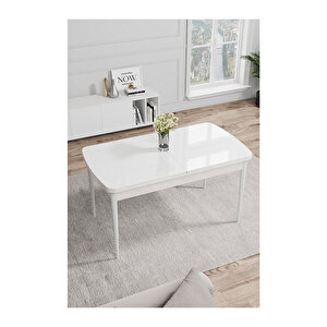 Noa Serisi Açılabilir 80x132 Mdf Mutfak Masas,yemek Masası Beyaz