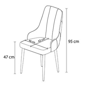 Trex Serisi, 1.sınıf Babyface Kumaş Sandalye, Beyaz Metal Ayak, 1 Adet Sandalye Antrasit
