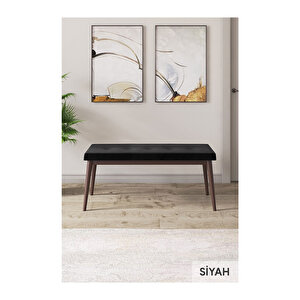 Ram Serisi, 80x132 Açılabilir Barok Ahşap Desen Mutfak Masa Takımı, 4 Sandalye Ve 1 Bench