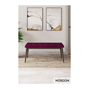 Ram Serisi, 80x132 Açılabilir Barok Ahşap Desen Mutfak Masa Takımı, 4 Sandalye Ve 1 Bench